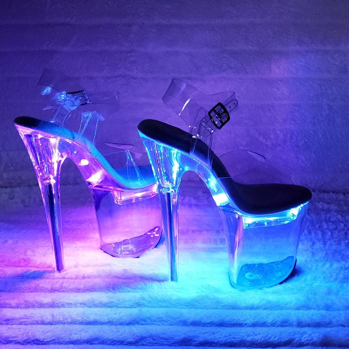 Futuristic glam: LED details, LED heels, and glowing accessories