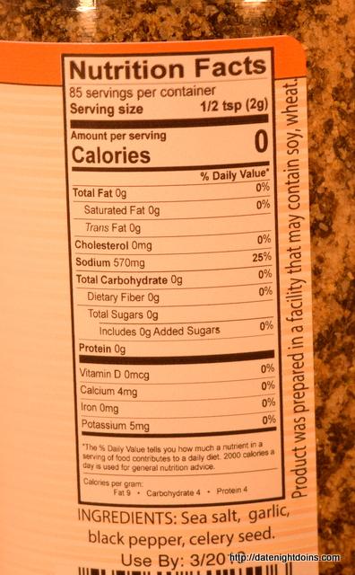 Nutrition Facts::