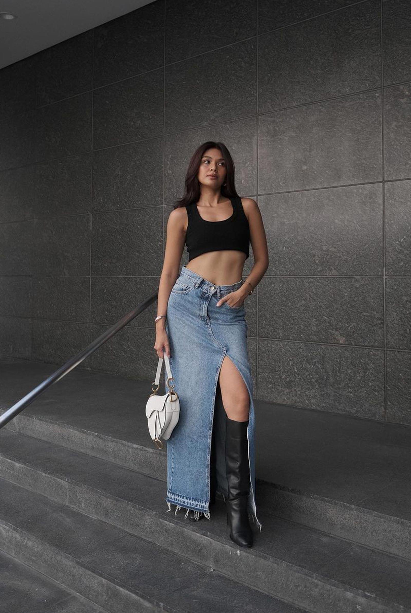 How Gen Z Styles Denim Maxi Skirts & Cargo Pants