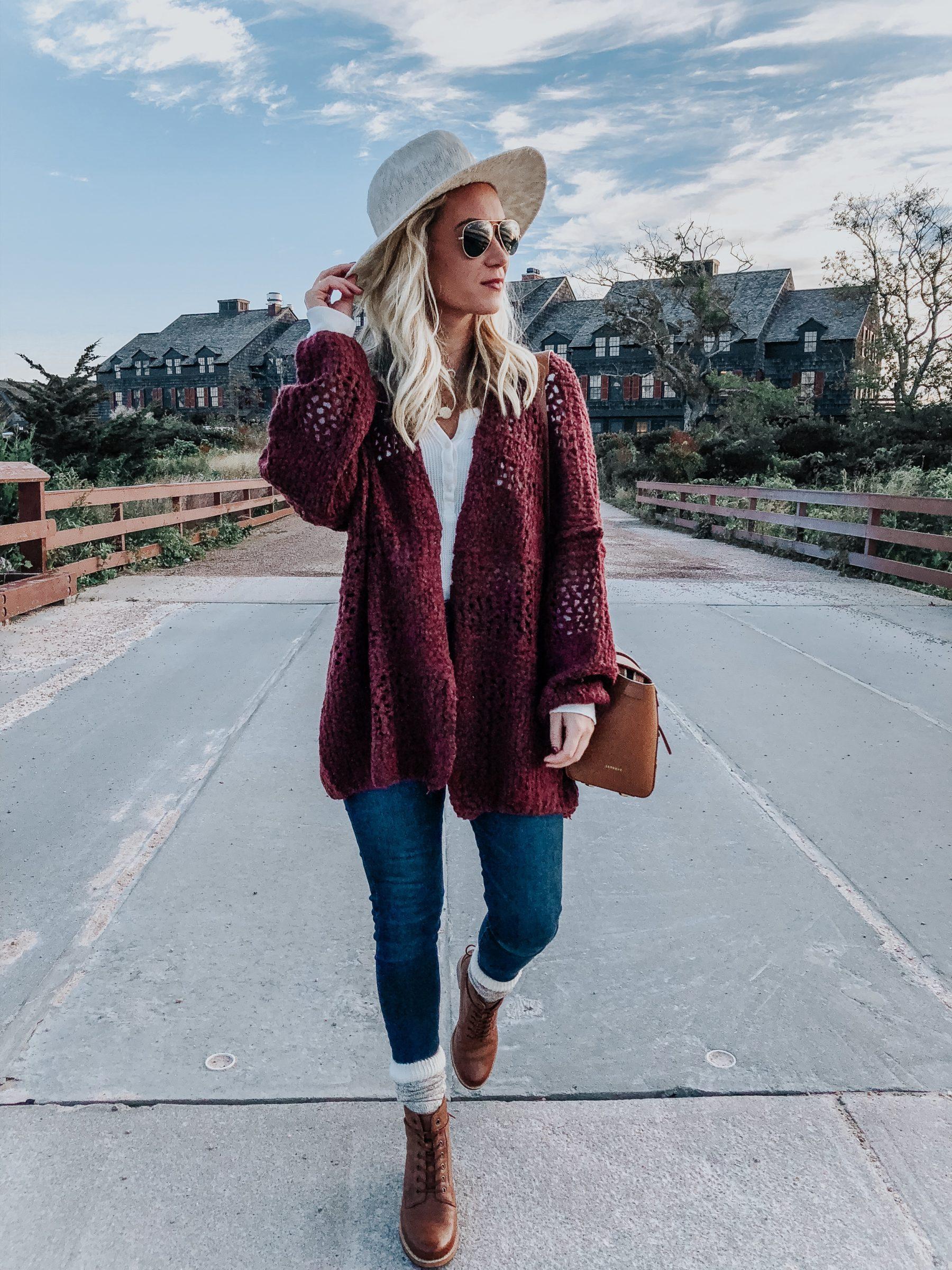 Lace-Up Booties Paired With Oversized Sweaters