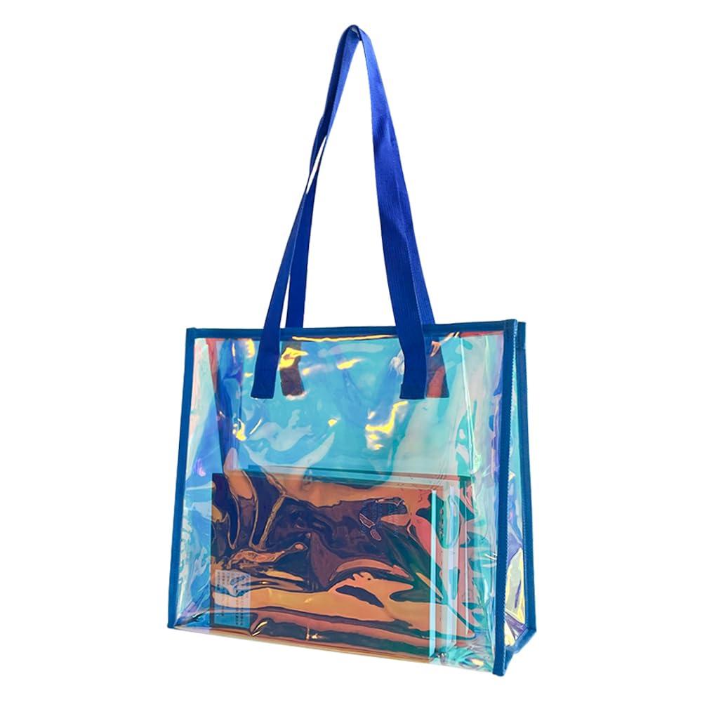 Holographic bags, transparent raincoats, see-through trends