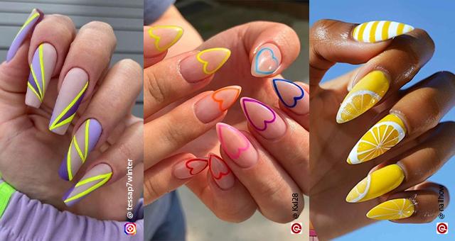 Neon nails, dramatic hair colors, and matching outfits
