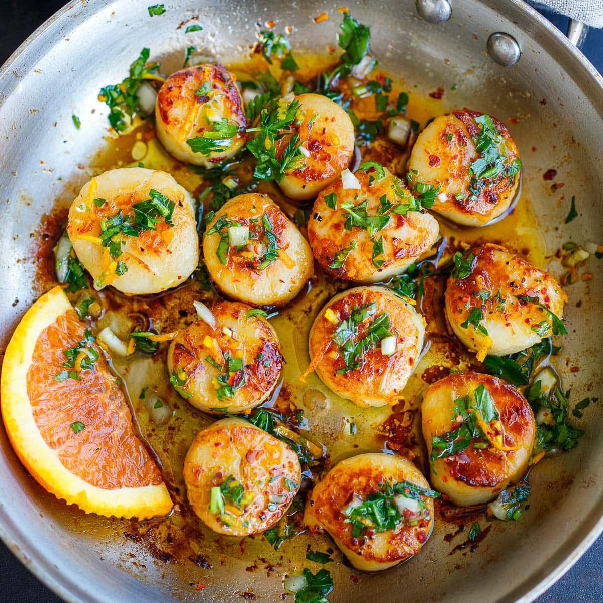Seared Scallops with Spinach