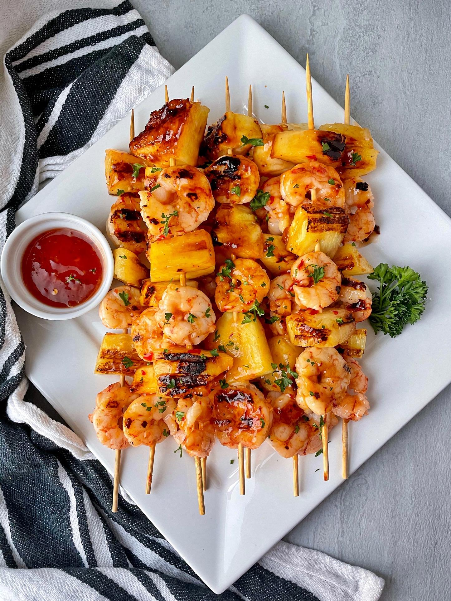 Grilled Shrimp Skewers with Pineapple