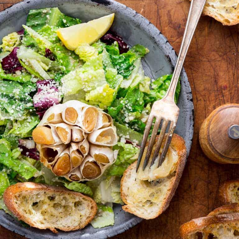 Roasted Garlic & Kale Salad