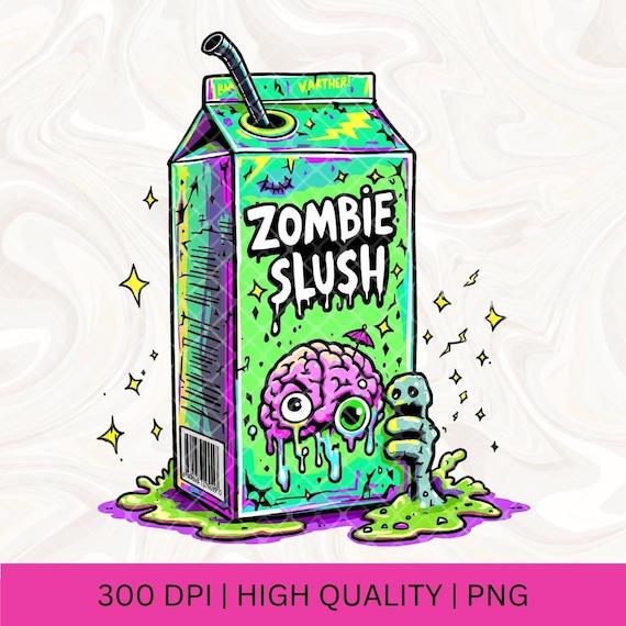 Zombie Brain Freeze (blue raspberry slushie)