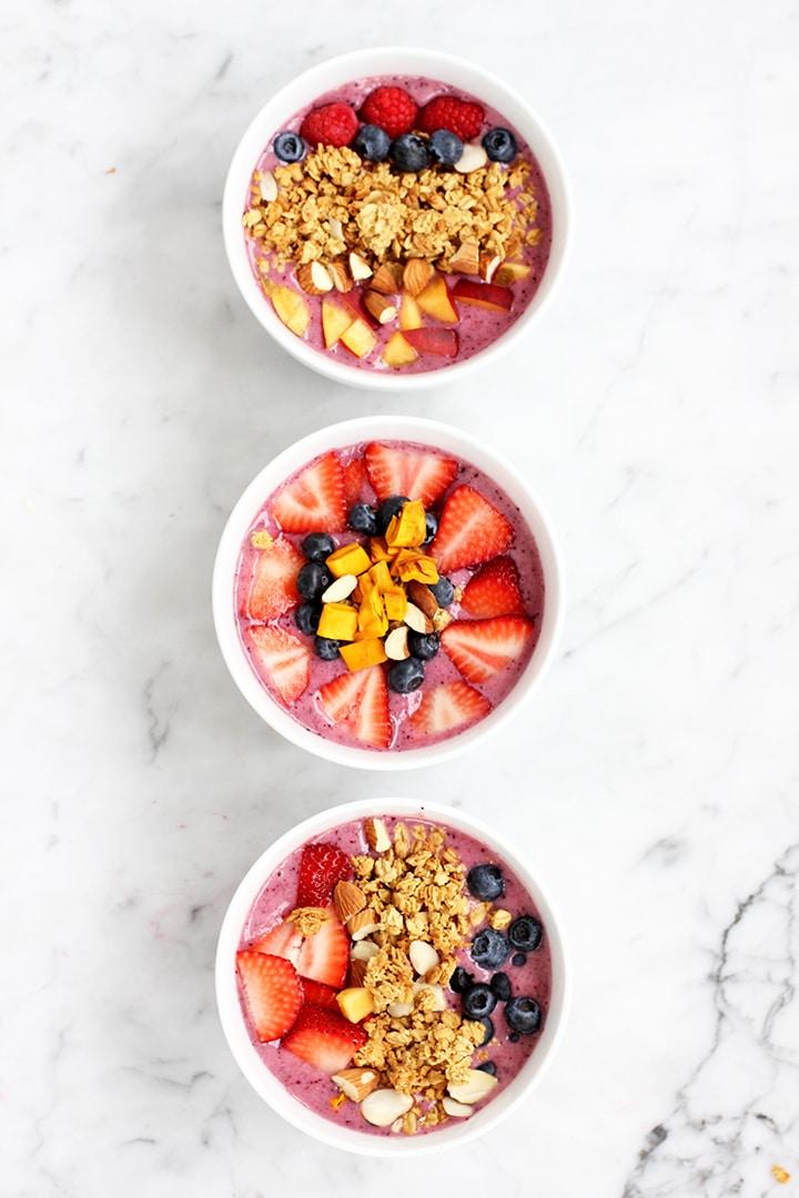 Creepy Candy Smoothie Bowl (kid version with fruit candy toppings)