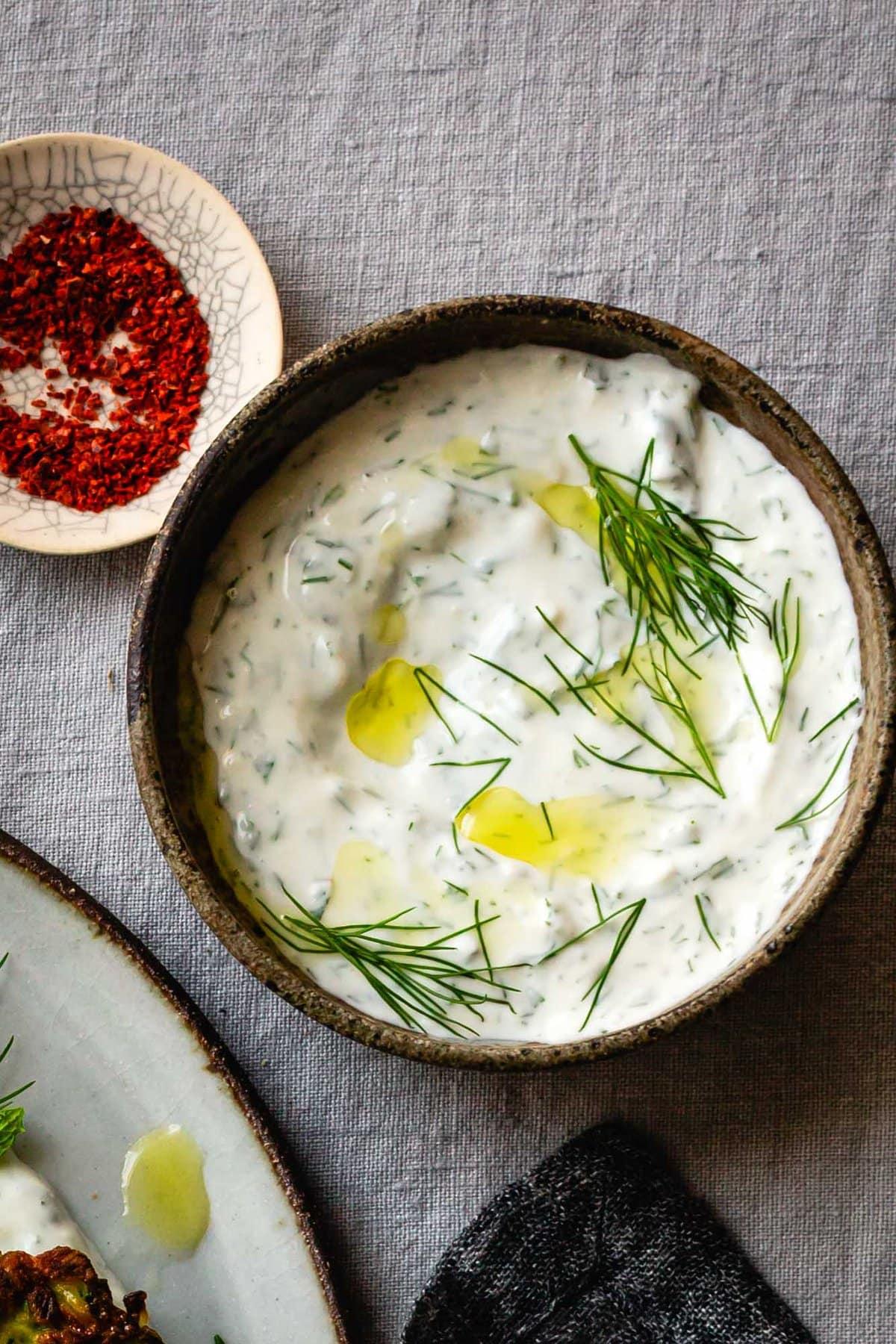 Baked Salmon with Dill Yogurt Sauce