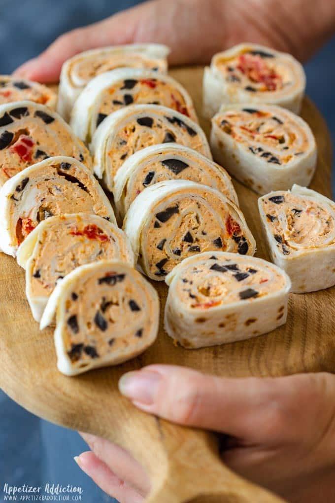 No-Cook Mediterranean Pinwheels with Hummus and Feta.