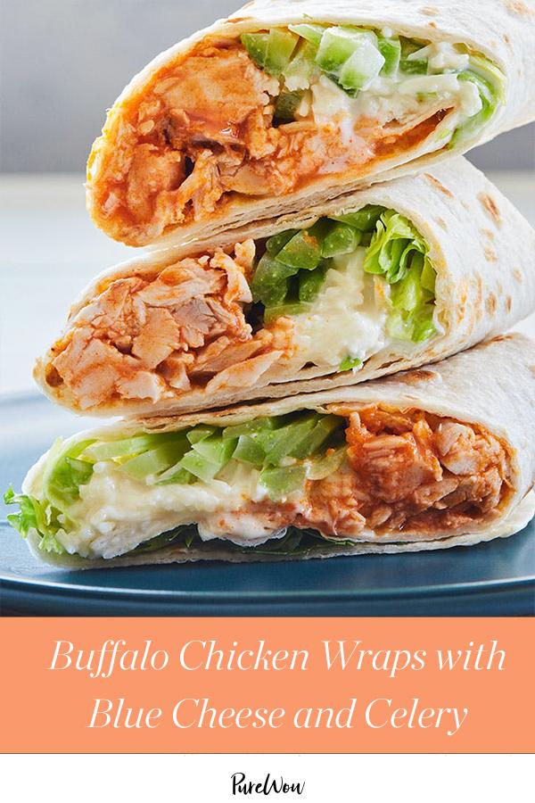 The Best Crispy Buffalo Chicken Wrap with Blue Cheese Dressing.