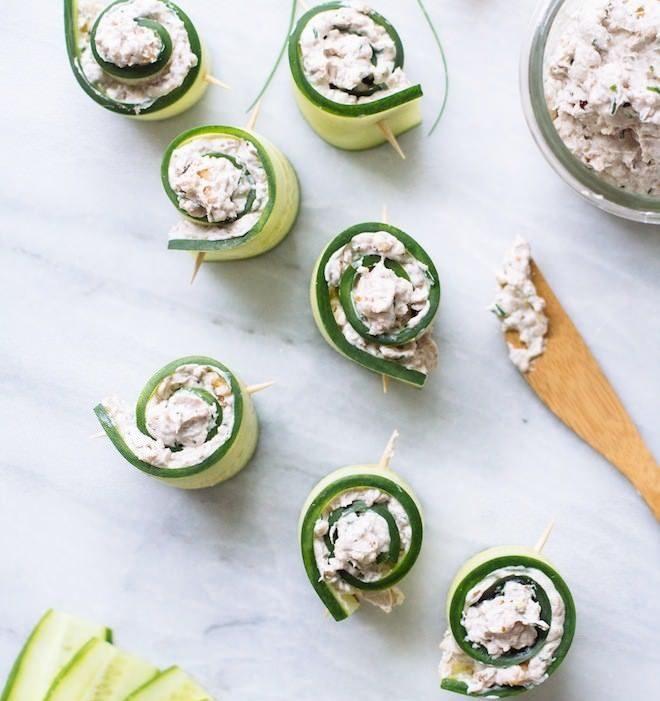 The “No More Boring Sandwiches” Cream Cheese and Cucumber Roll-Ups.