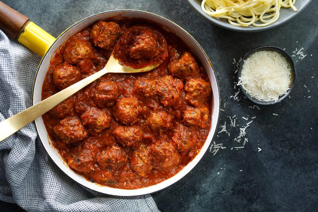 A Lighter Take on a Classic: Healthy Turkey Meatballs in Marinara.