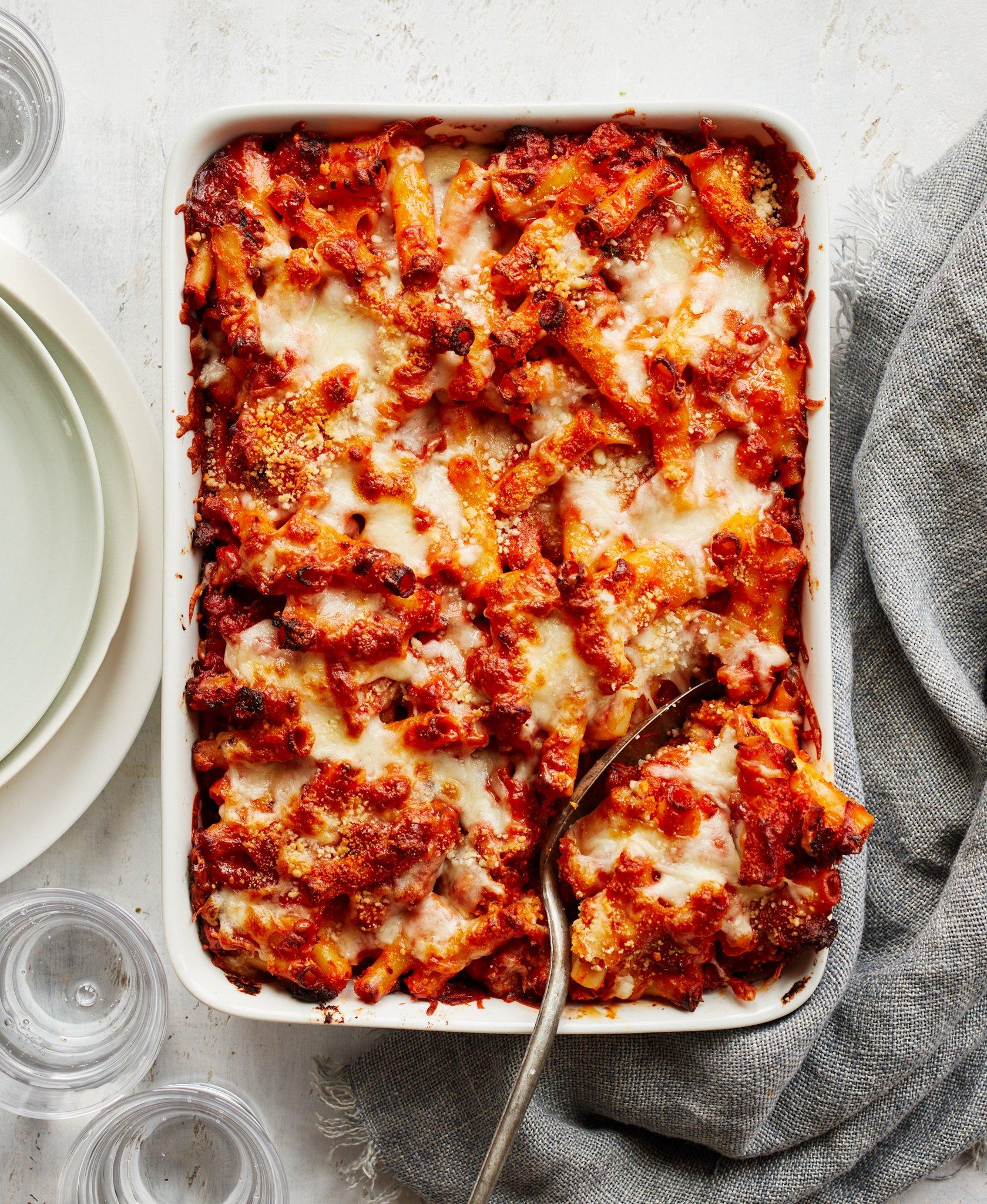 No-Boil Cheesy Baked Ziti: A Weeknight Game-Changer.