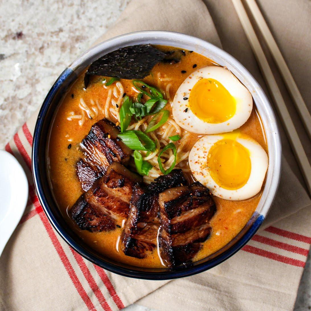 Spicy & Satisfying: The Perfect Bowl of Japanese Tonkotsu Ramen.