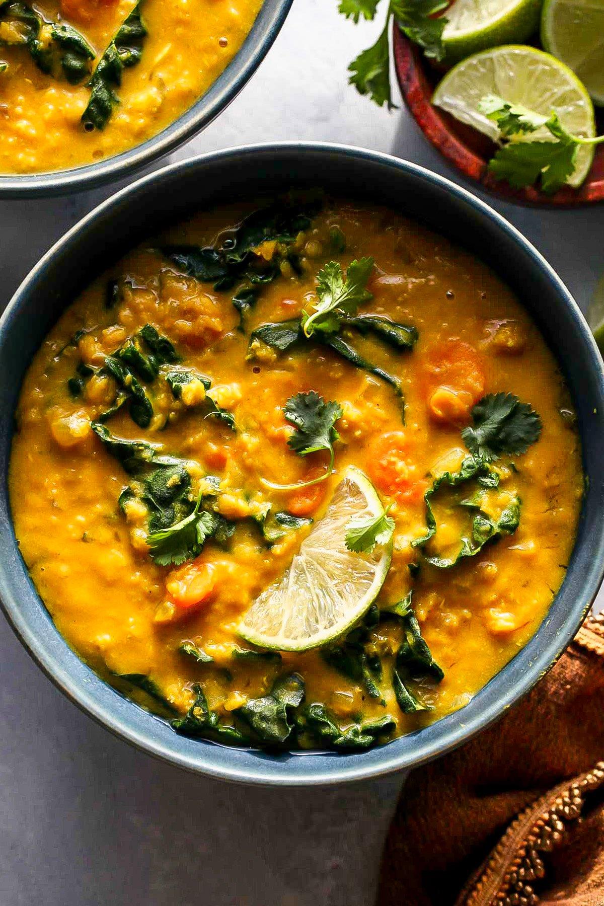 A Nourishing Lunch: Our Signature Golden Lentil and Turmeric Soup.