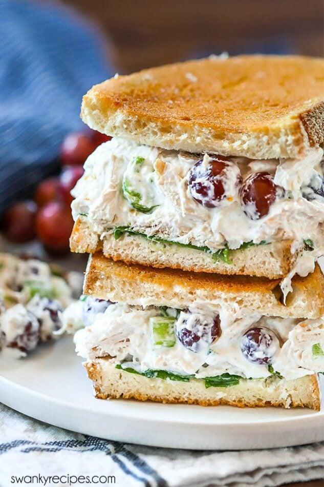 A Healthier Classic: Greek Yogurt Chicken Salad Sandwiches.