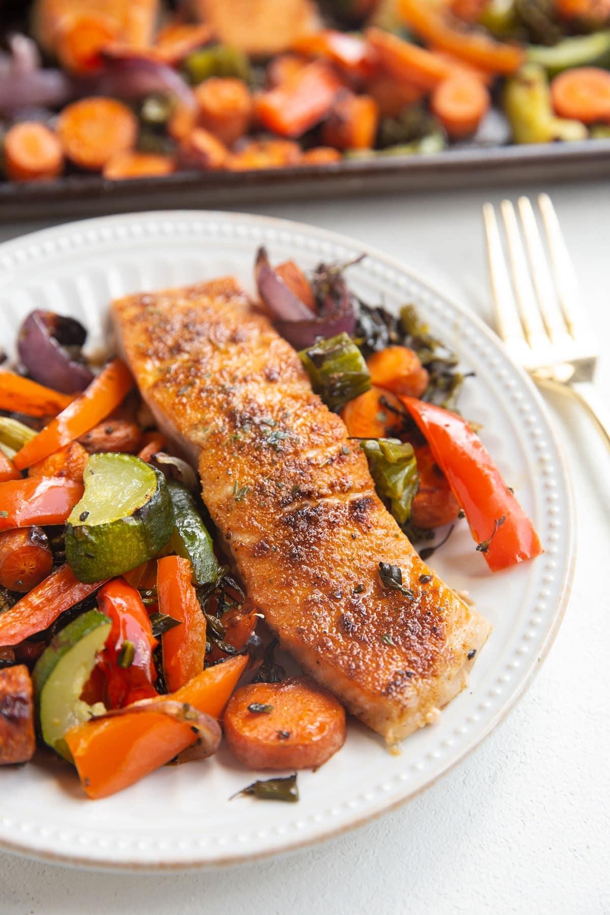 One-Pan Lemon Herb Salmon and Veggies for the Quickest Cleanup.