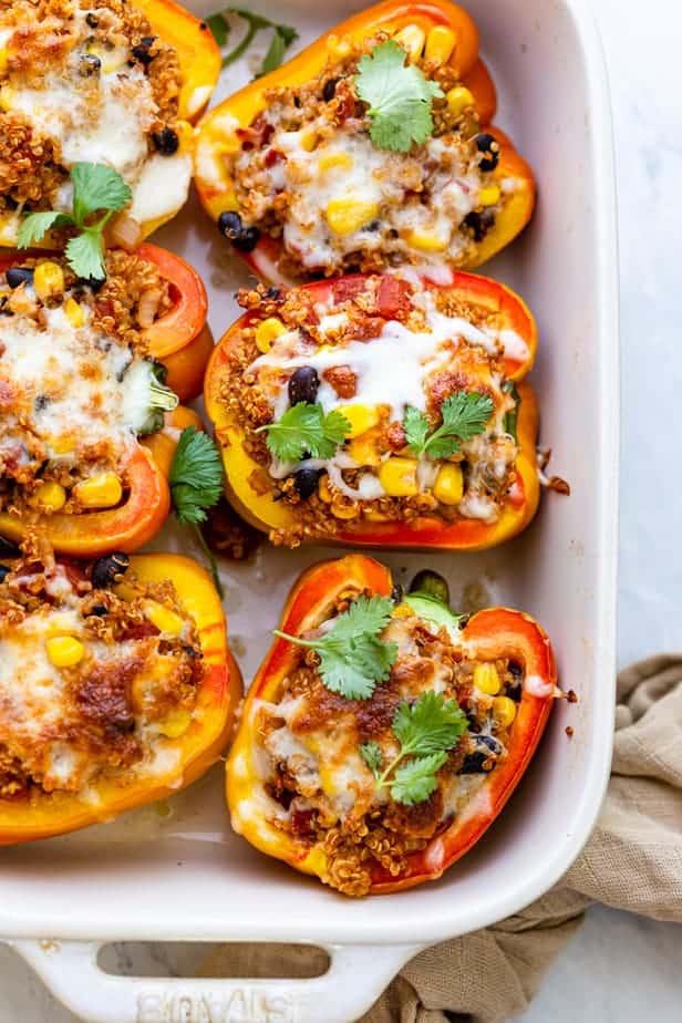 Stuffed Bell Peppers with Quinoa and Black Beans.