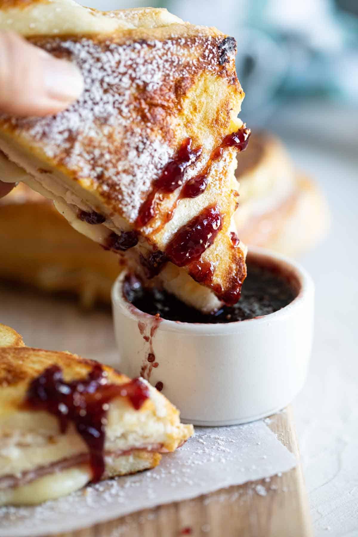 Savory & Sweet: Monte Cristo Sandwich with Raspberry Jam.