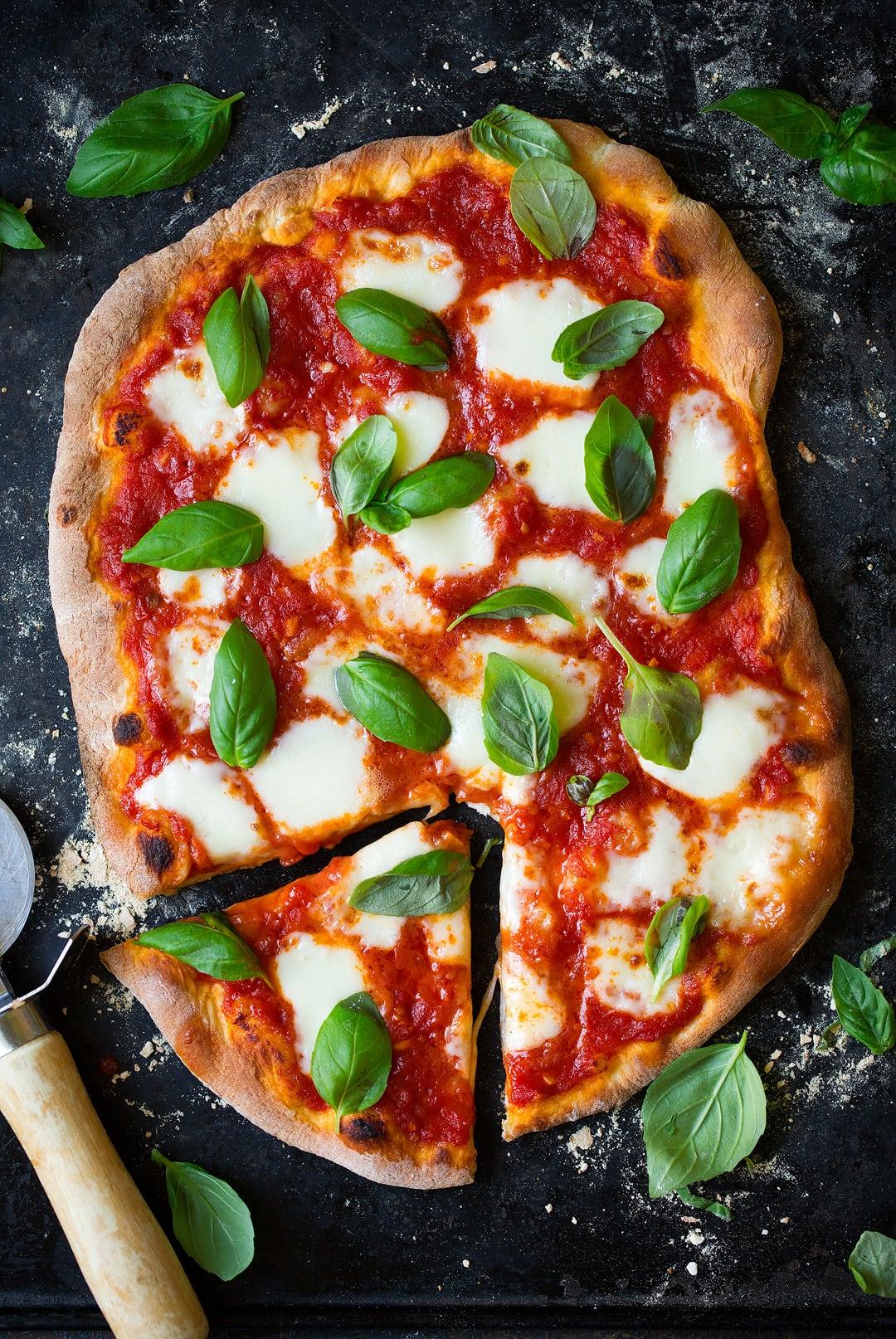 The Best Homemade Margherita Pizza for One.