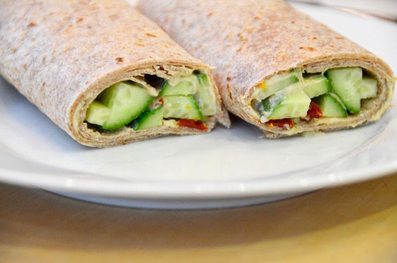 Cucumber & Hummus Wraps