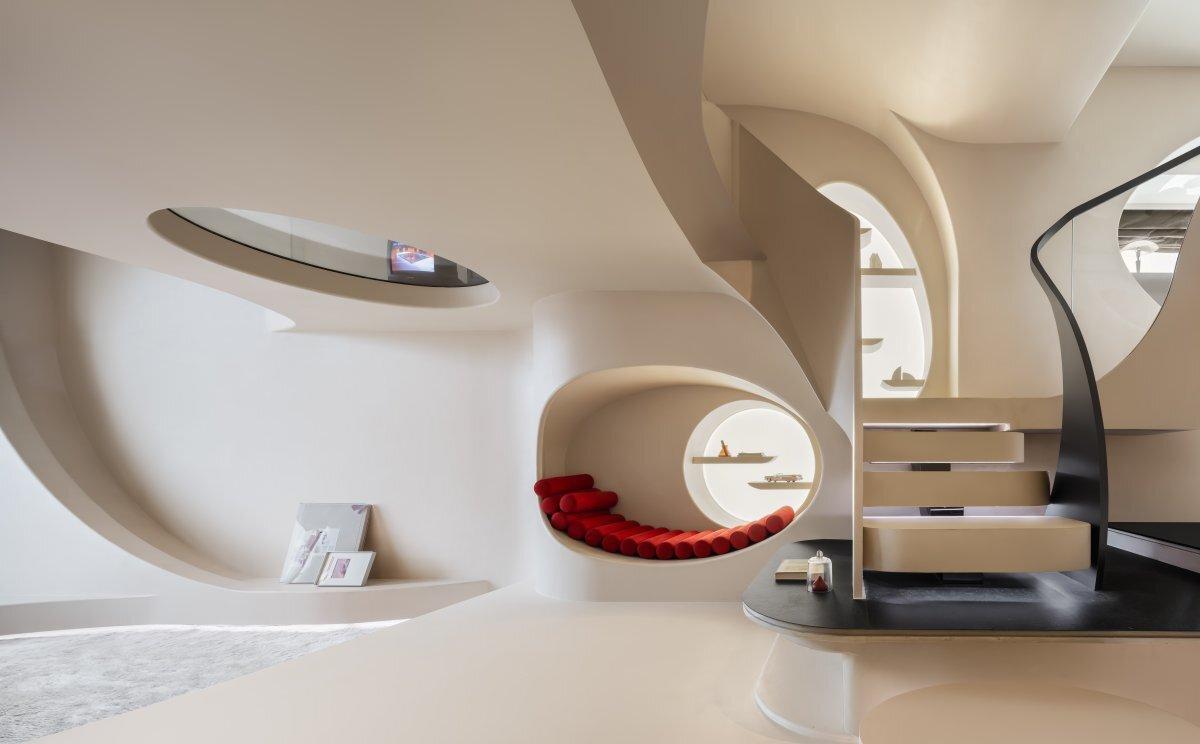 The aesthetic of futuristic minimalism: clean lines, bold cuts