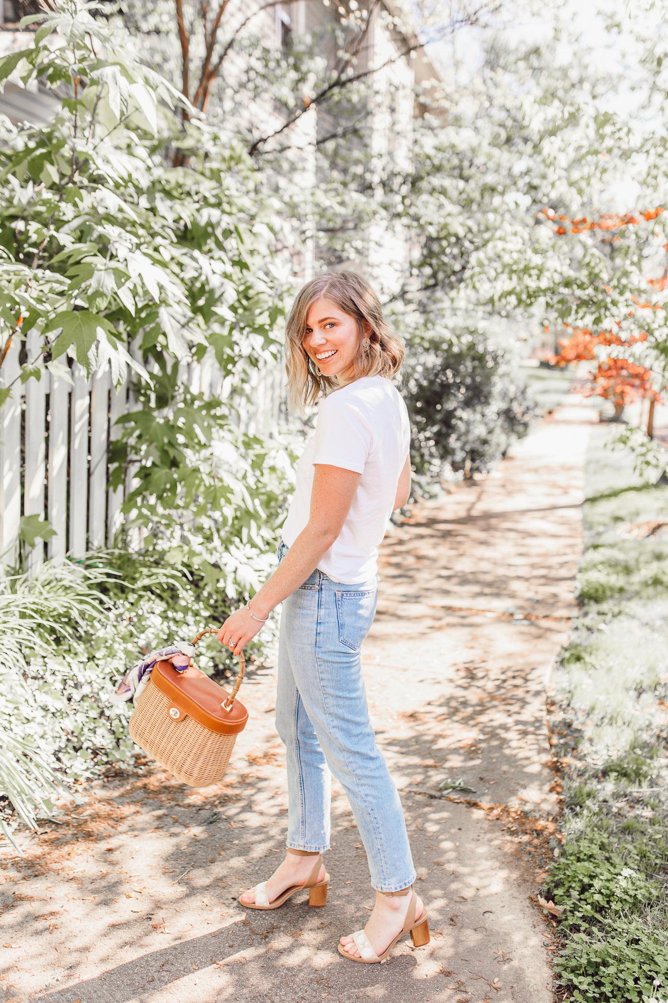 1) The Classic Jean-and-White-Tee Combo: Grab your favorite pair of jeans and a crisp white t-shirt for an effortless, timeless look. Add a denim jacket for warmth and a pop of color with your <a href=